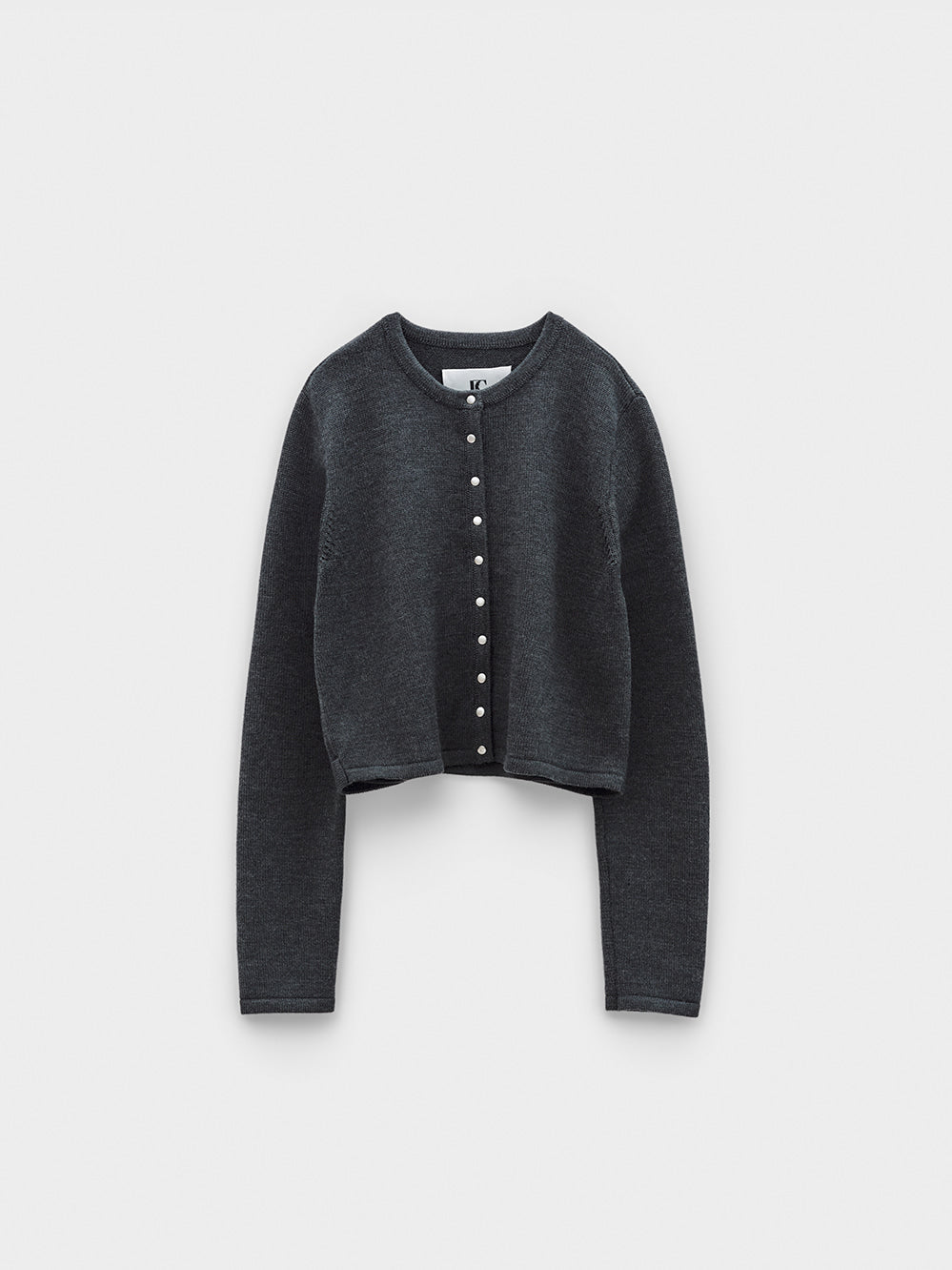 Low Classic Snap Button Cardigan Charcoal