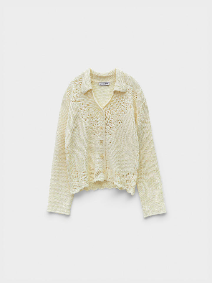 Low Classic Crochet Knit Shirt Cream
