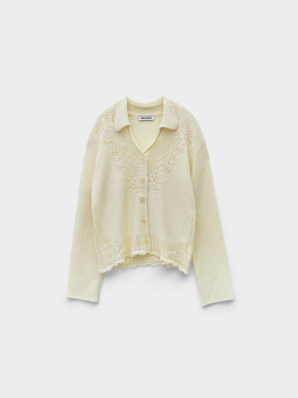 Low Classic Crochet Knit Shirt Cream