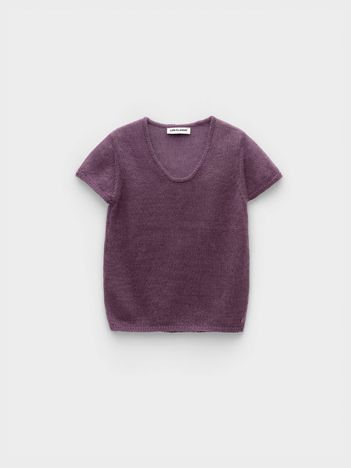Low Classic Short Sleeve Knit Top Purple