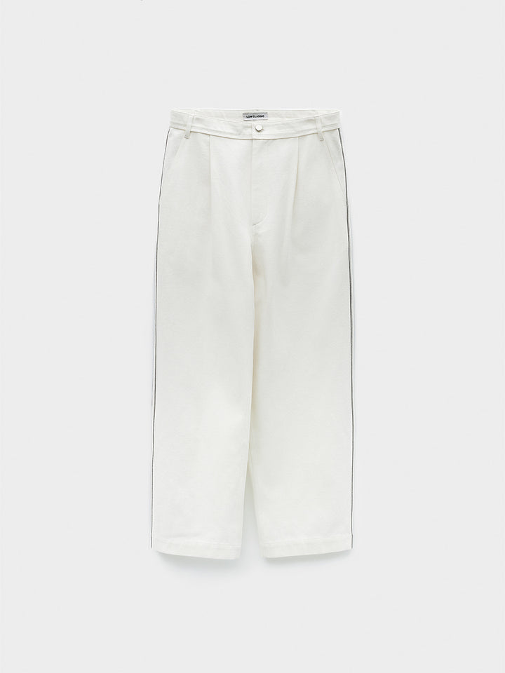 Low Classic Drawstring Cotton Pants Grey Stripe