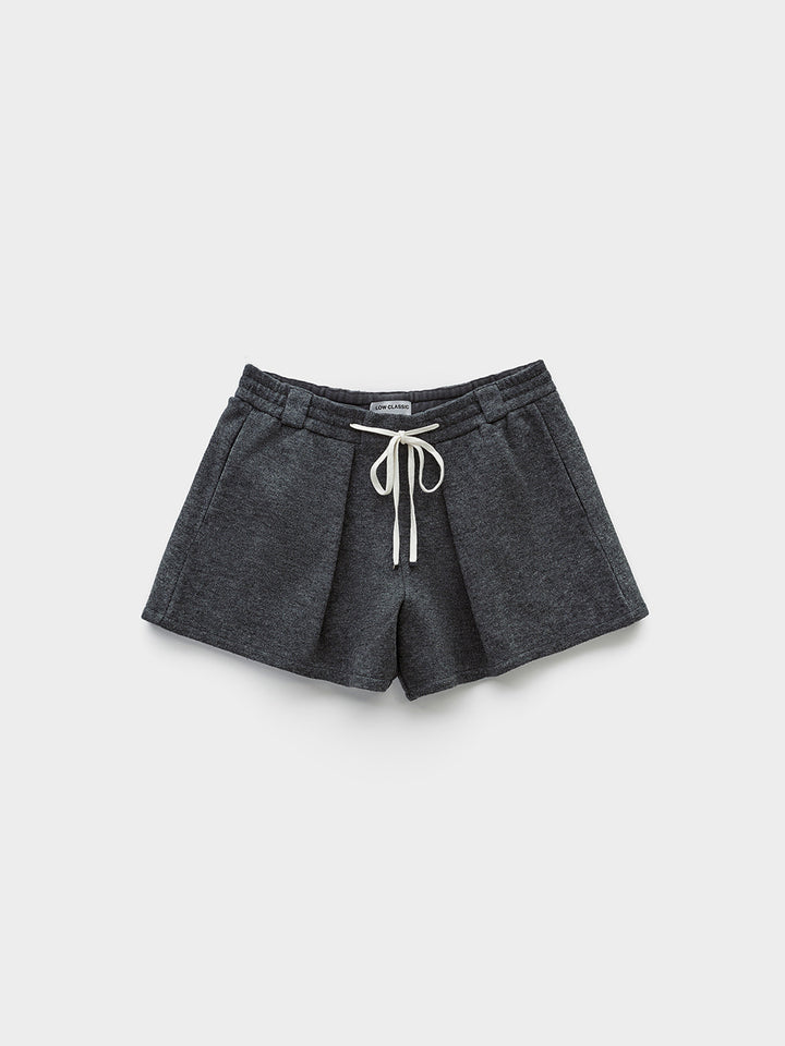 Low Classic Drawstring Fleece Shorts Melange Grey