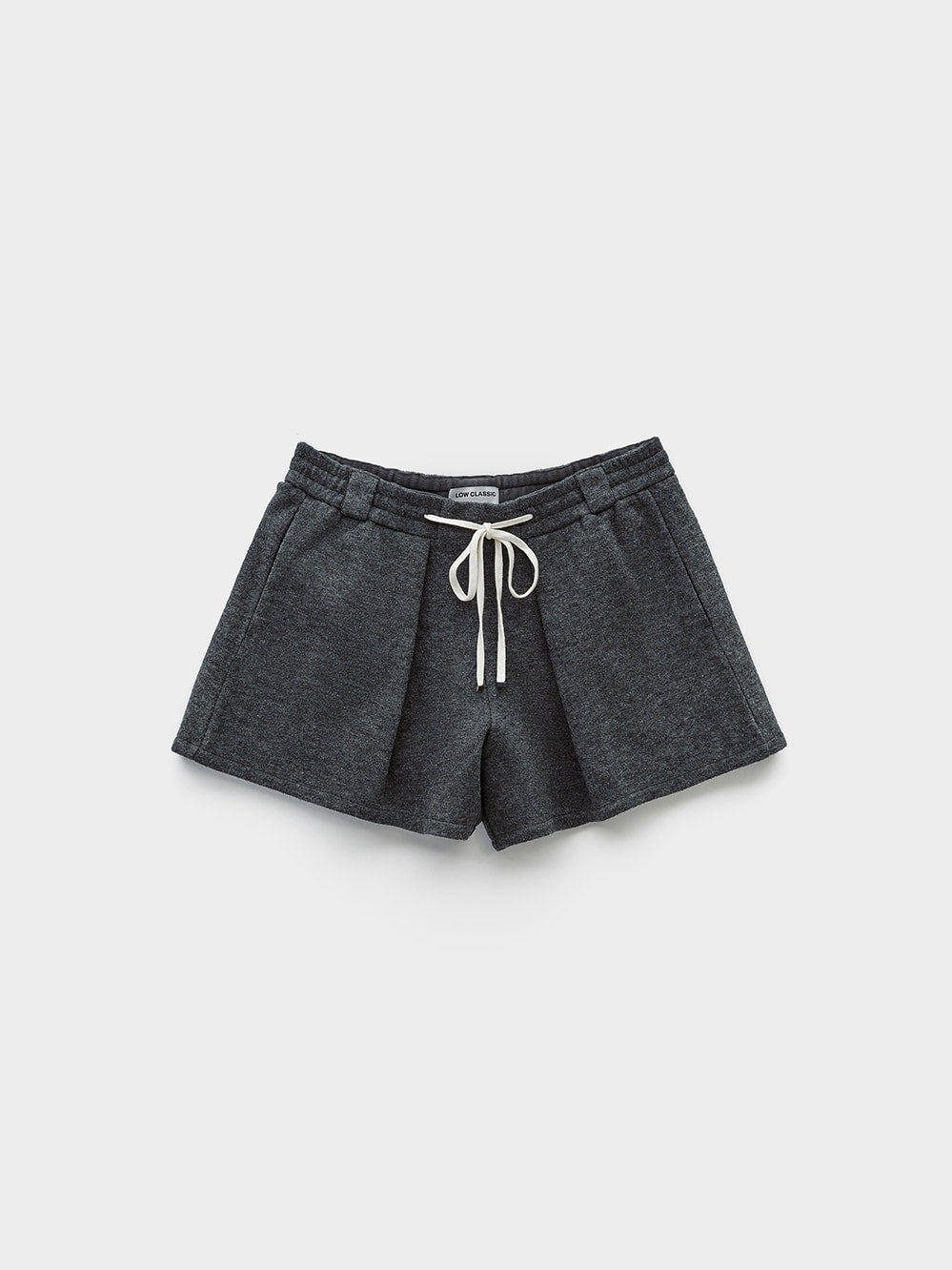 Low Classic Drawstring Fleece Shorts Melange Grey