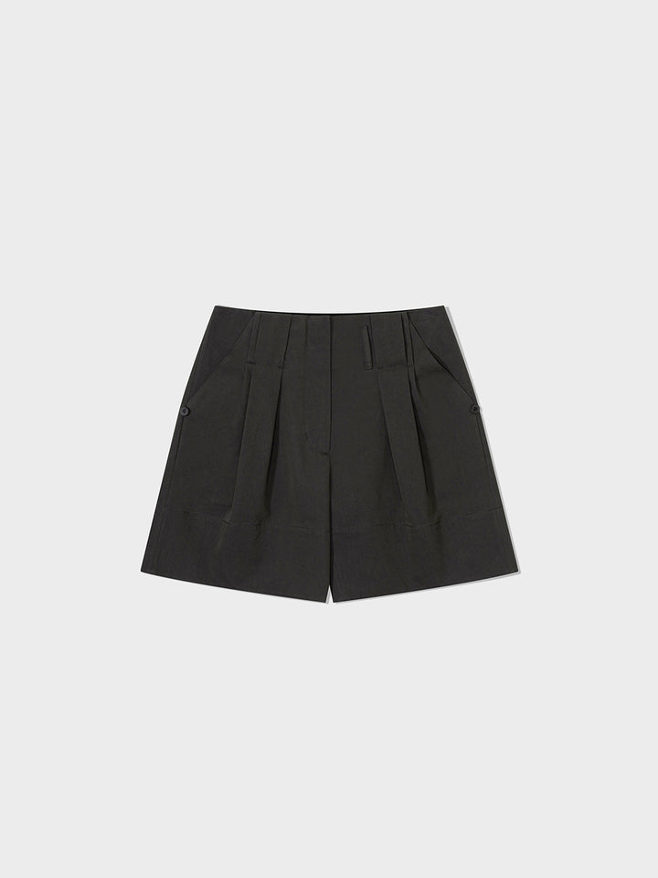 Low Classic Tuck Point Turn-Up Shorts Charcoal