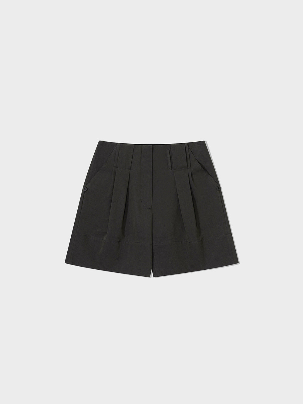 Low Classic Tuck Point Turn-Up Shorts Charcoal