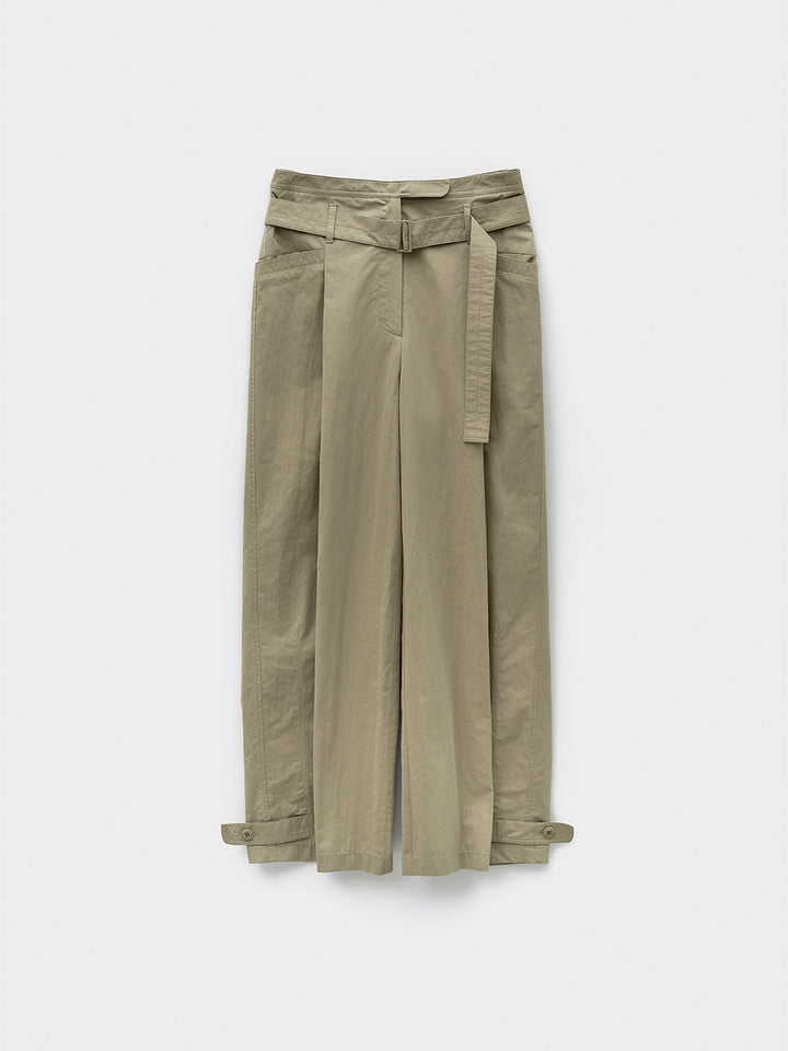 Low Classic Double Belt Point Pants Beige