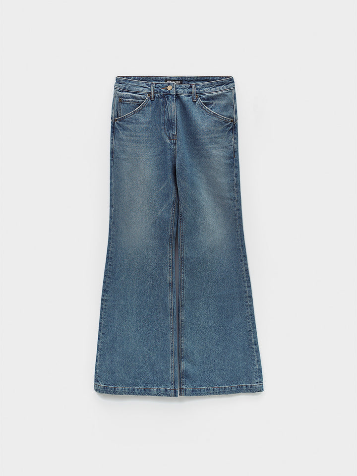 Low Classic Cinch Back Bootcut Denim Blue