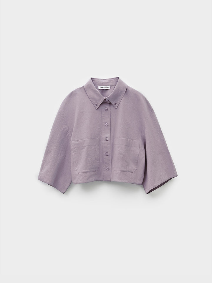 Low Classic Half Sleeve Cropped Shirt Light Pink