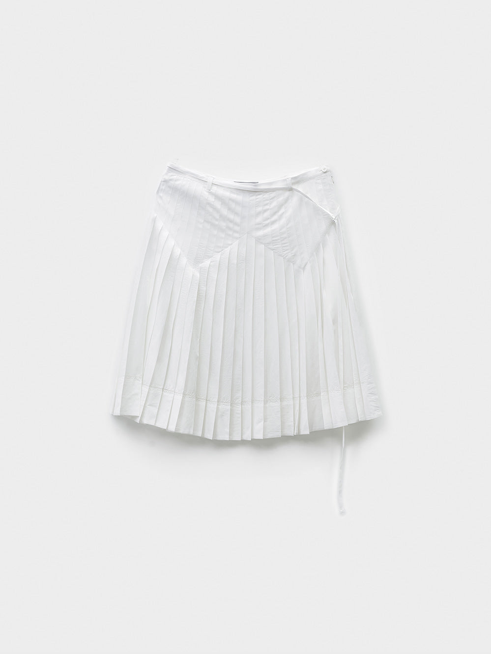 [Low Classic] Pleated Midi Skirt_White