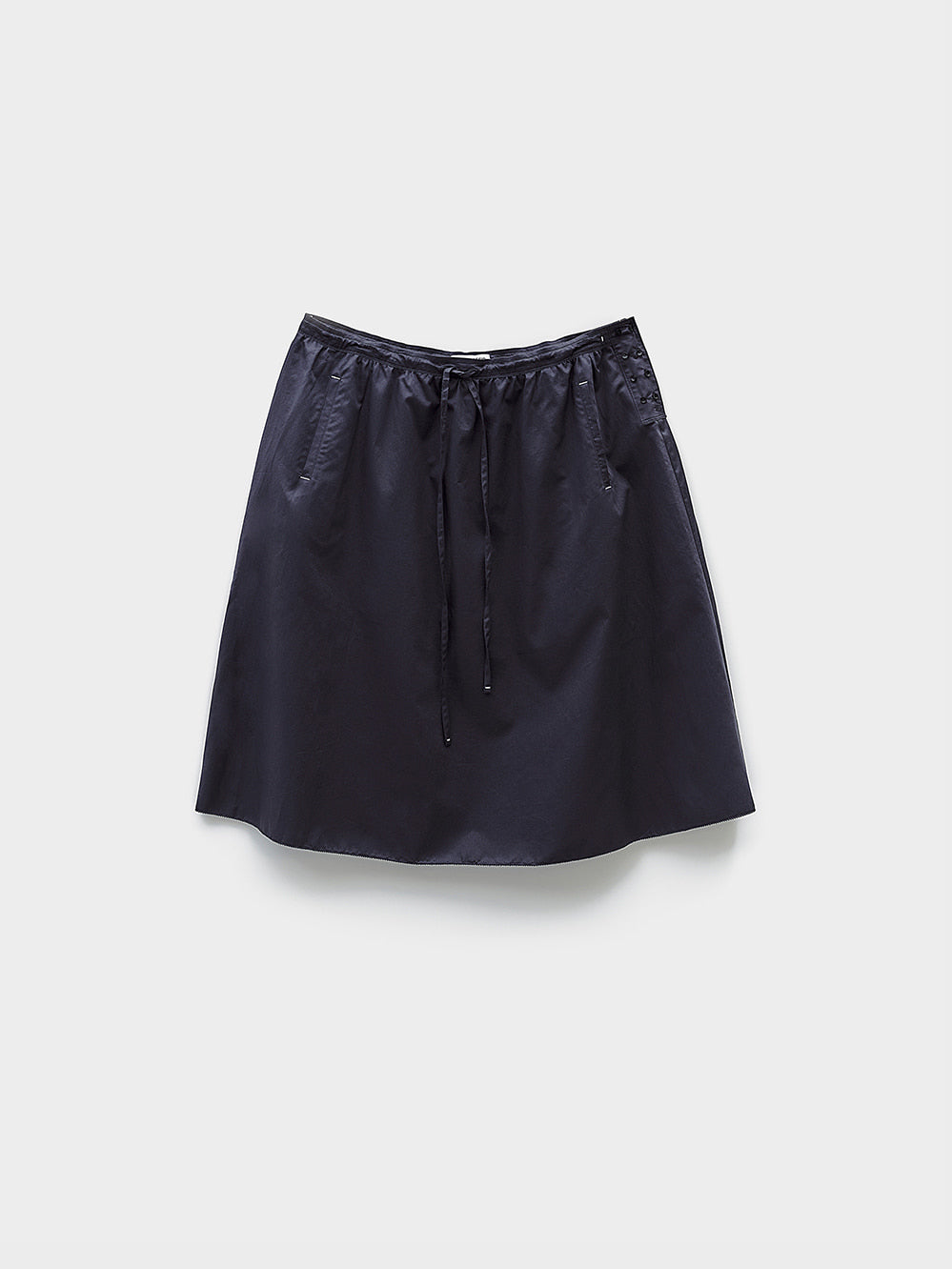 Low Classic Drawstring Midi Skirt Navy
