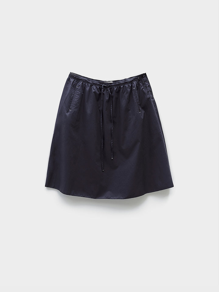 Low Classic Drawstring Midi Skirt Navy