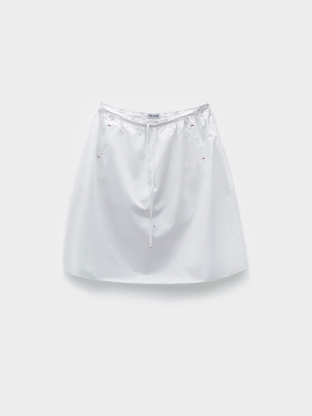 Low Classic Drawstring Midi Skirt White