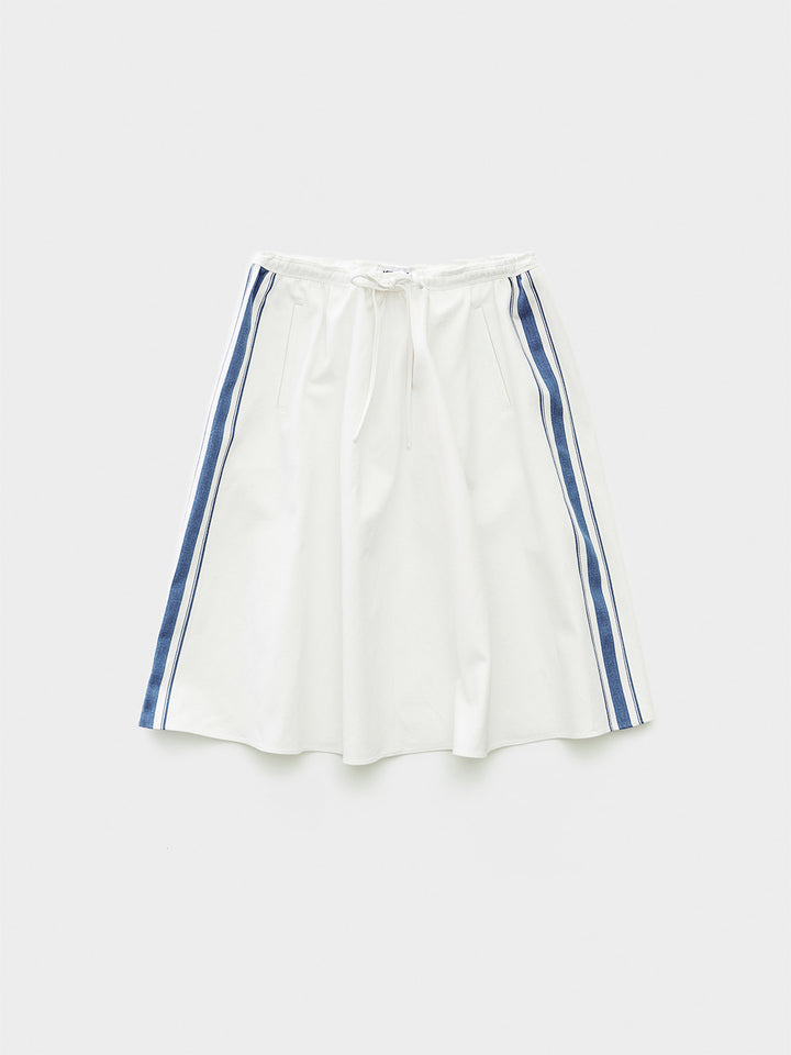 Low Classic Drawstring Midi Skirt Blue Stripe