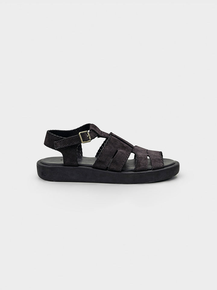 Low Classic Suede Stitch Fisherman Sandal Grey