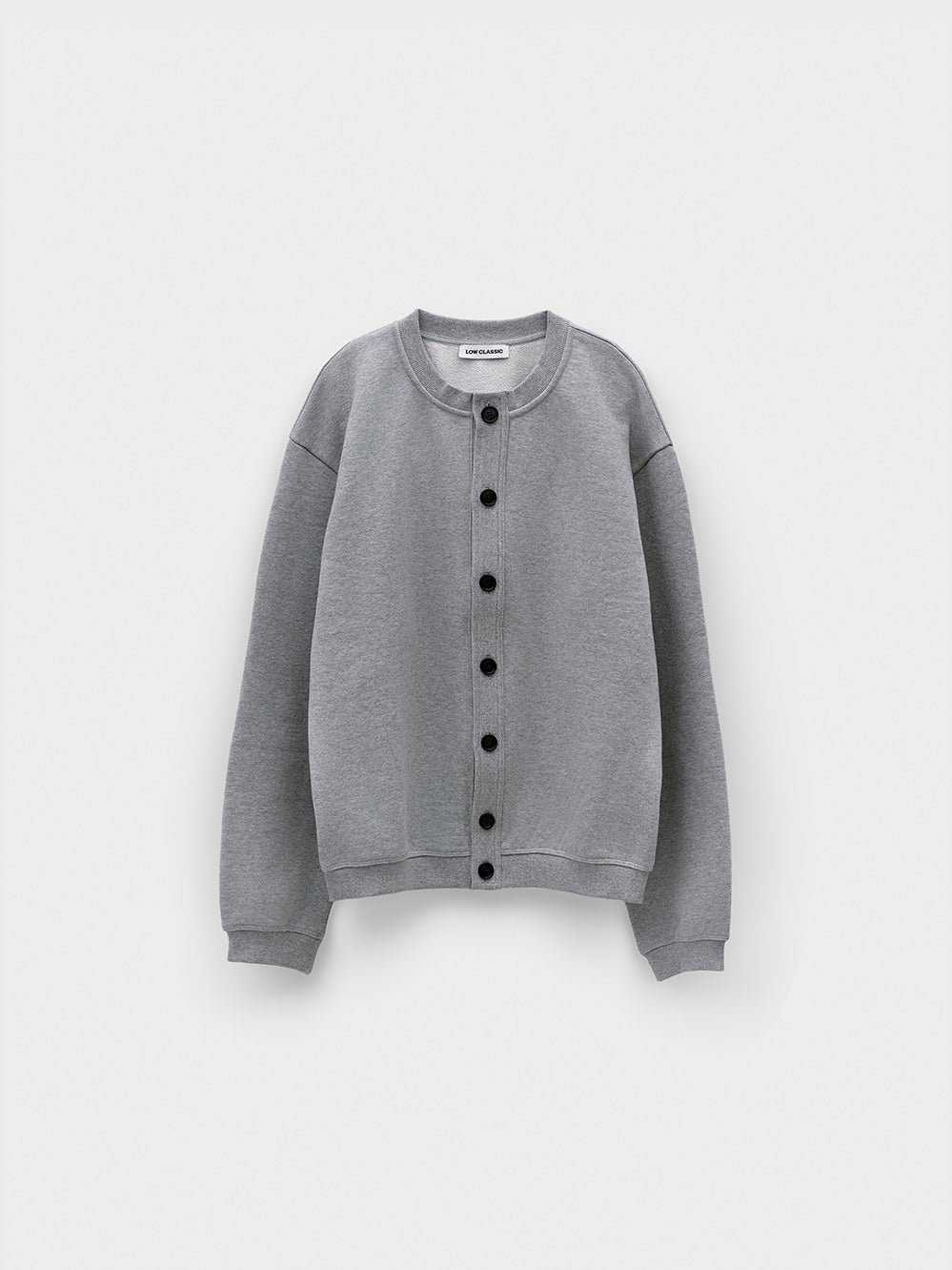 Low Classic Button-Up Sweatshirt Melange Grey