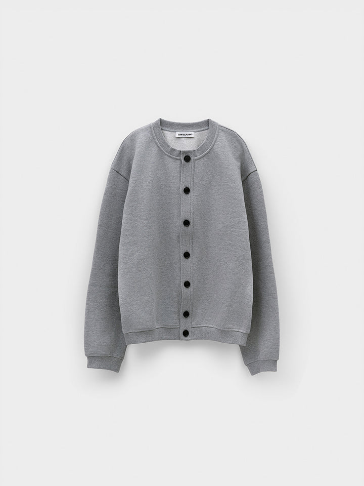 Low Classic Button-Up Sweatshirt Melange Grey