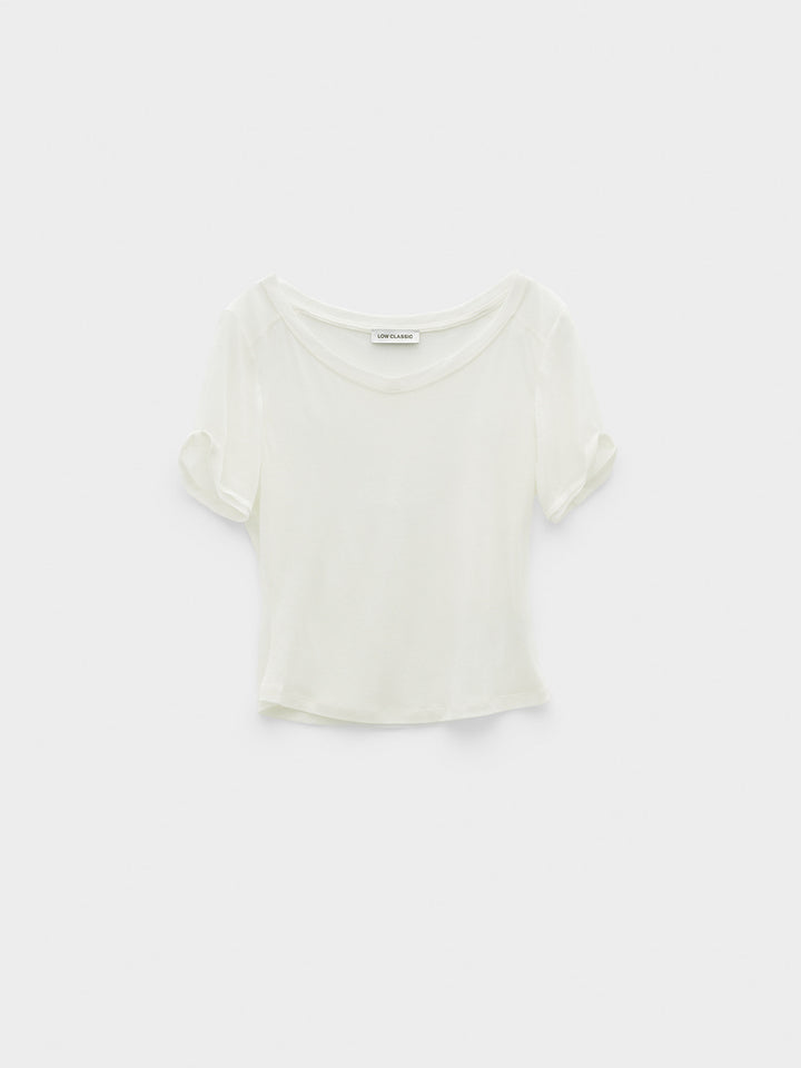 Low Classic Deep V-Neck T-Shirt Ivory