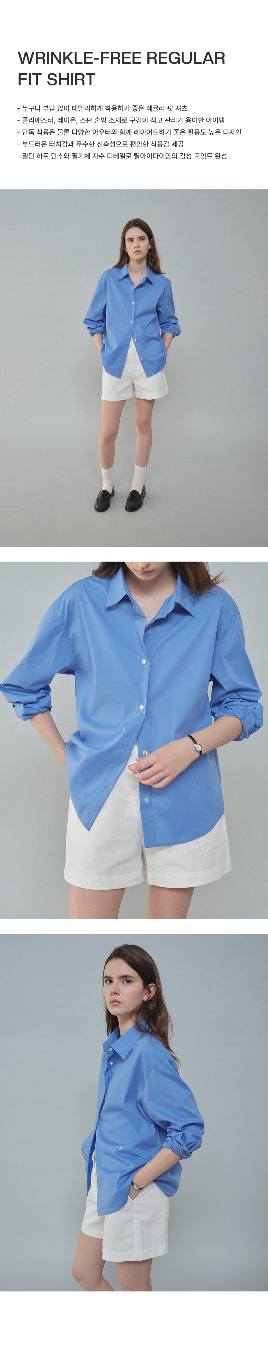 Tillidie Wrinkle-Free Regular Fit Shirt Blue