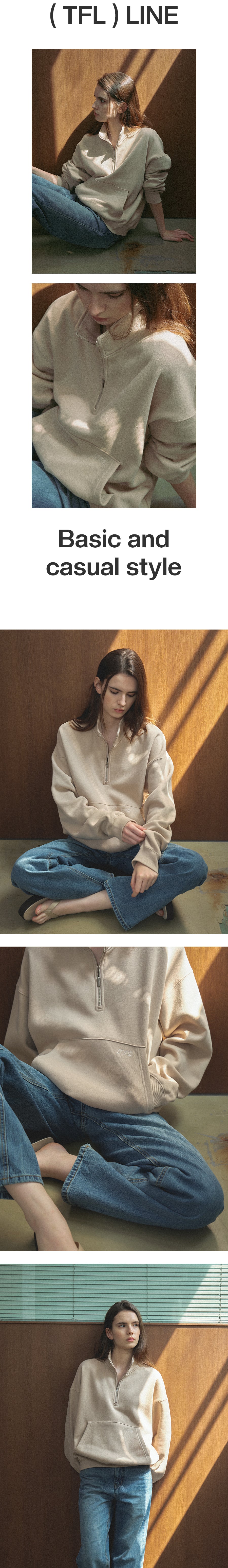 Tillidie Brushed Zip Up Mtm Beige
