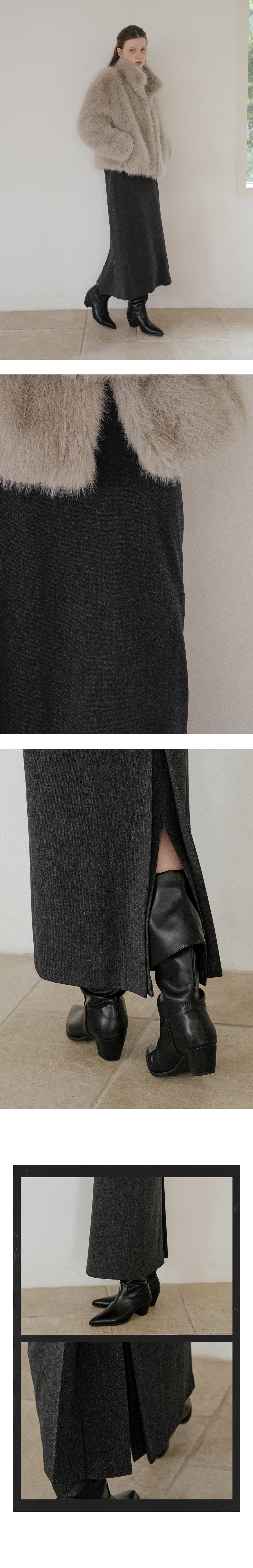 Tillidie Wool H-line maxi skirt Charcoal