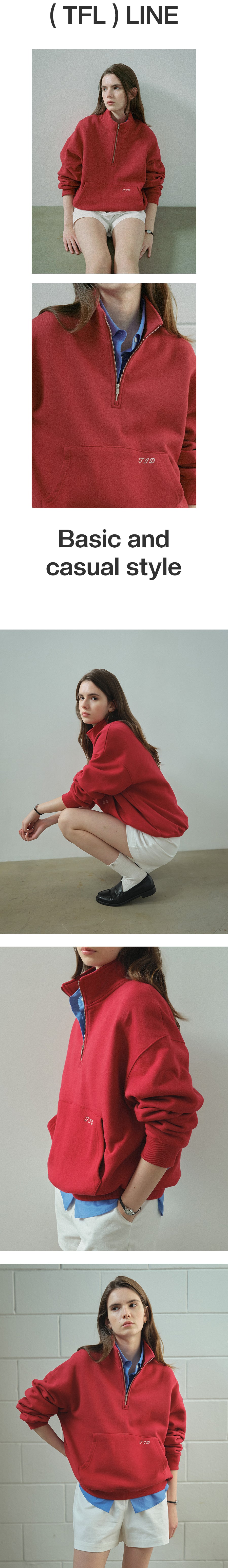 Tillidie Brushed Zip Up Mtm Red