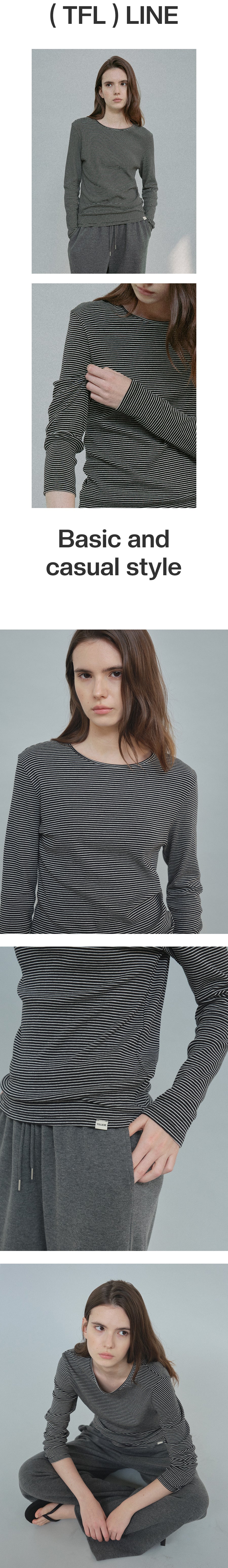 Tillidie Stripe Cotton Tee Black