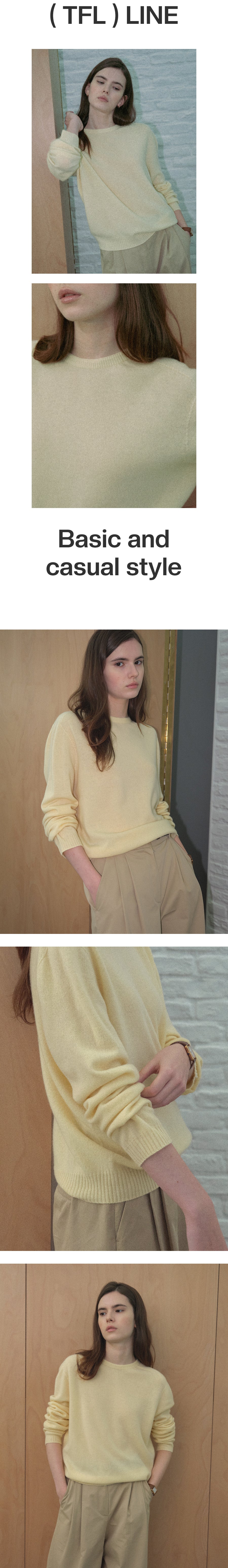 Tillidie Cashmere Blended Round Wool Knit Butter