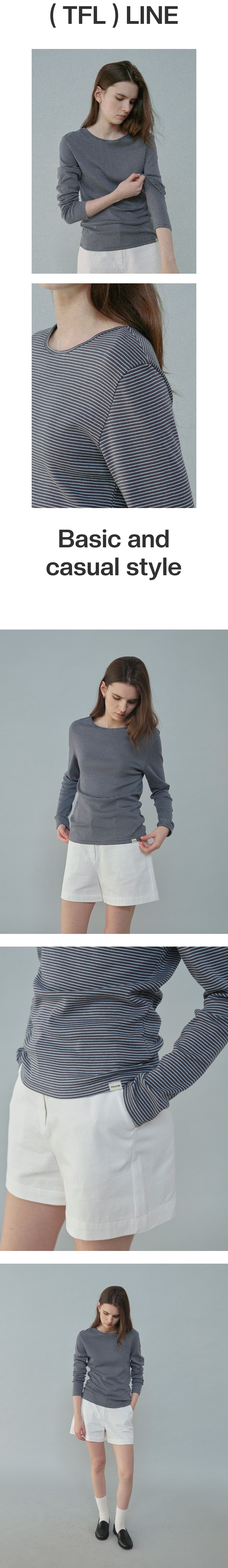 Tillidie Stripe Cotton Tee Blue