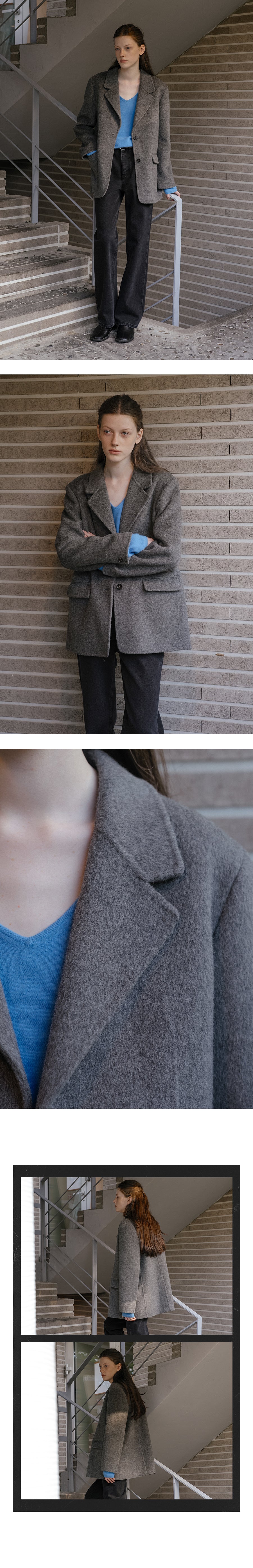 Tillidie Wool 100 handmade tailoring jacket Gray
