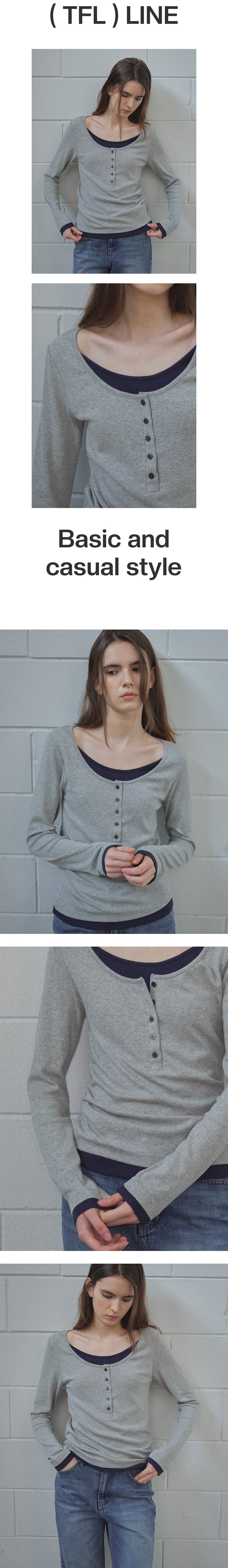 Tillidie Henry Layered Modal Tee Melange