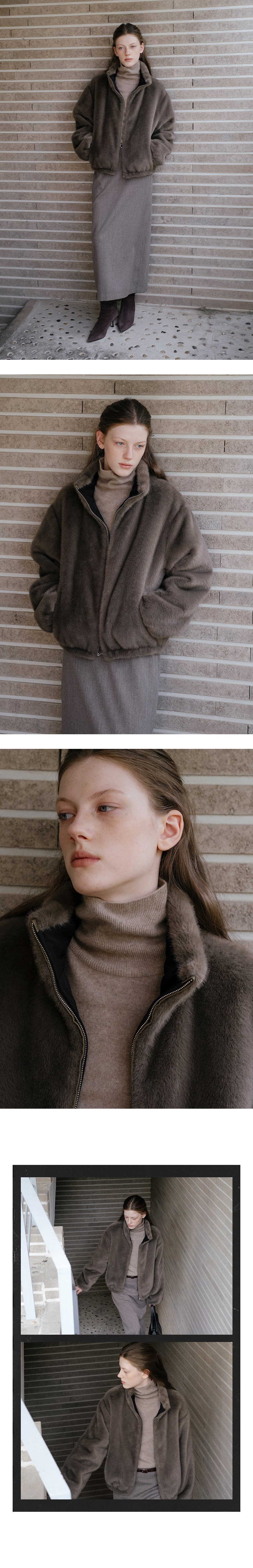 Tillidie Fur reversible jumper Gray
