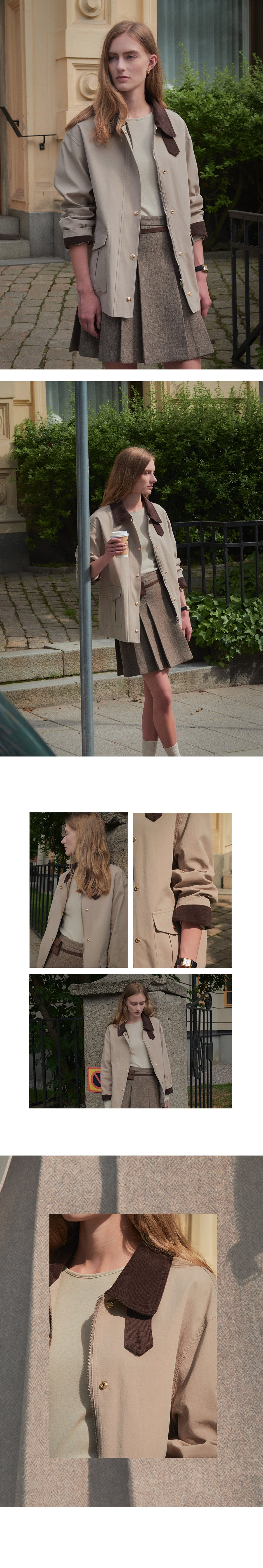 Tillidie Coloring collar point utility jacket Beige