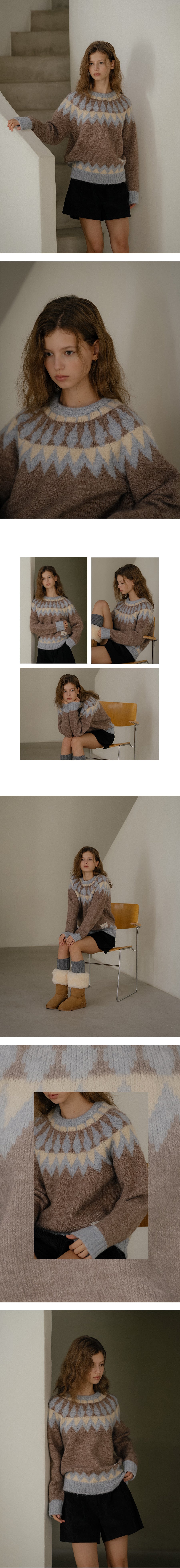 Tillidie Nordic wool blended round knit