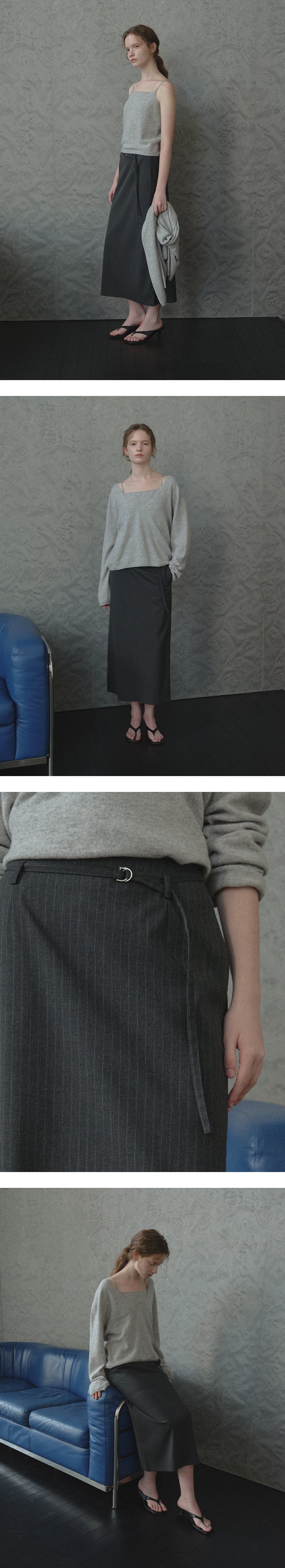Tillidie H-line Belt Set Skirt Charcoal