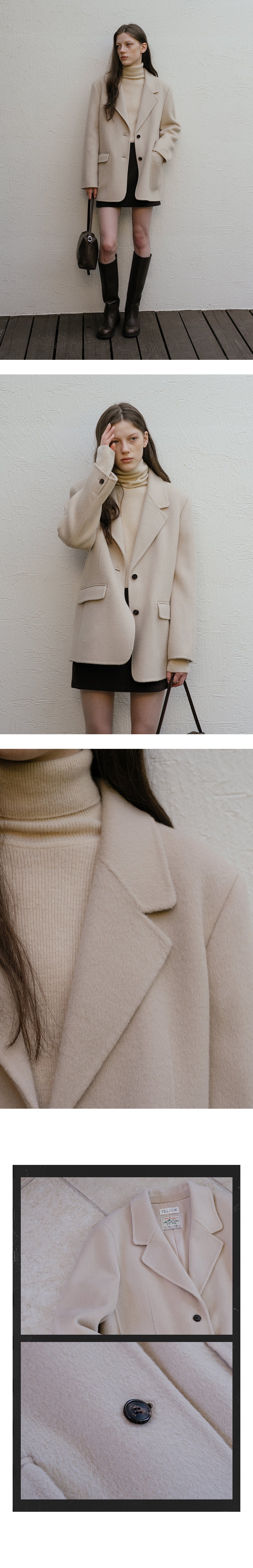 Tillidie Wool 100 handmade tailoring jacket Beige