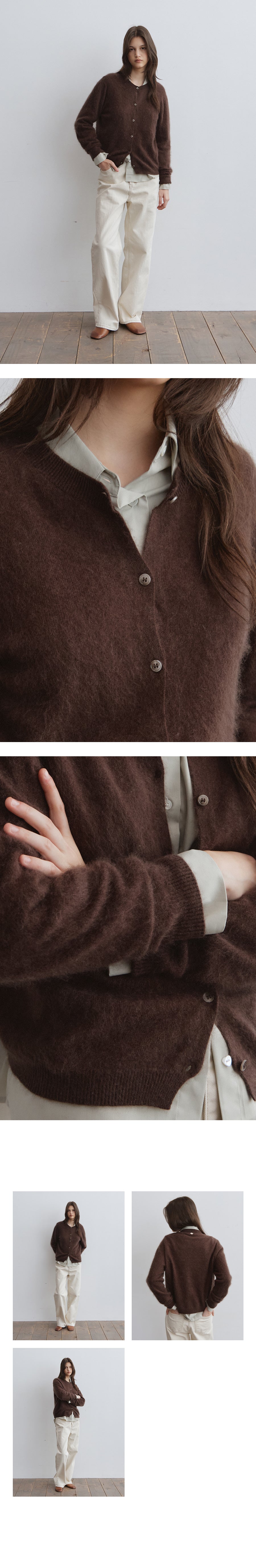 Tillidie Silk cashmere wool cardigan Brown