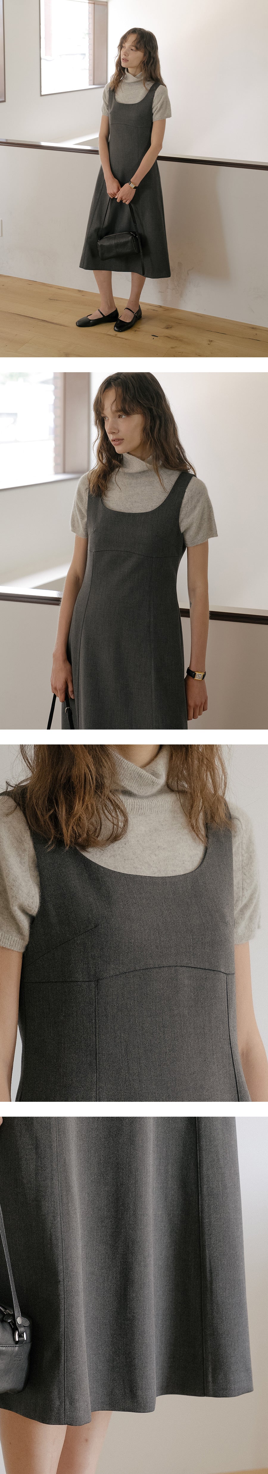 Tillidie Tailored a-Line dress Charcoal