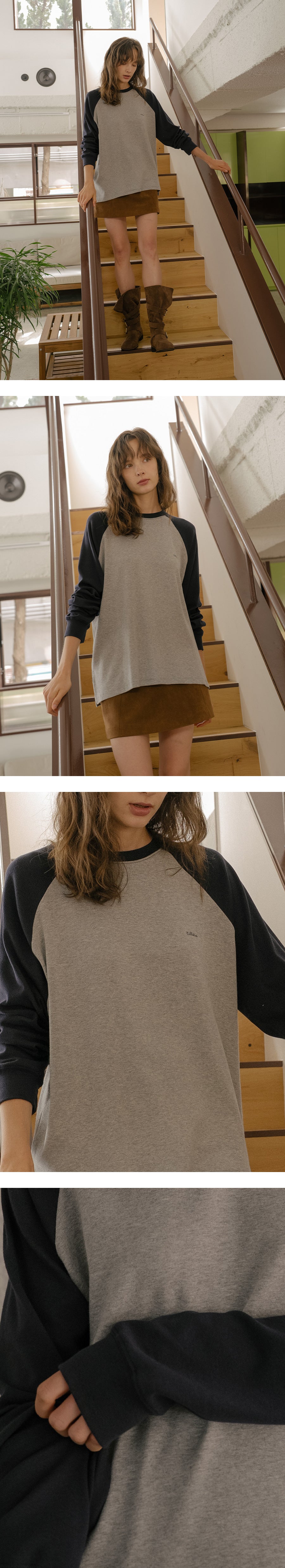 Tillidie Raglan oversized modal tee Navy