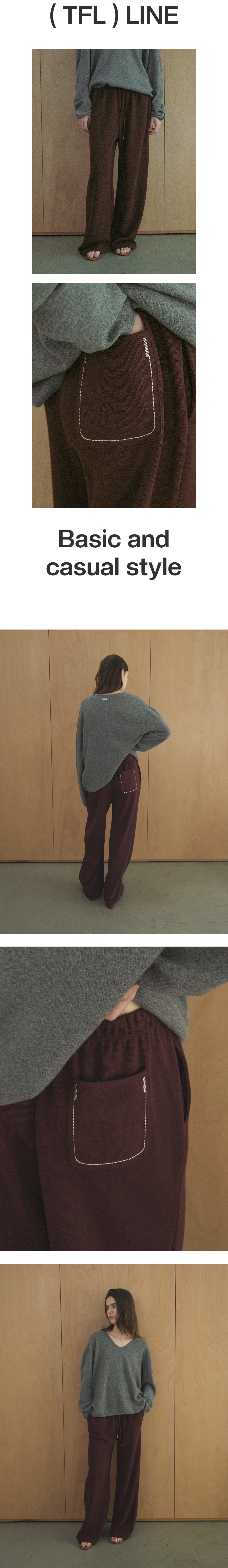 Tillidie Banding Stitch Sweatpants Wine
