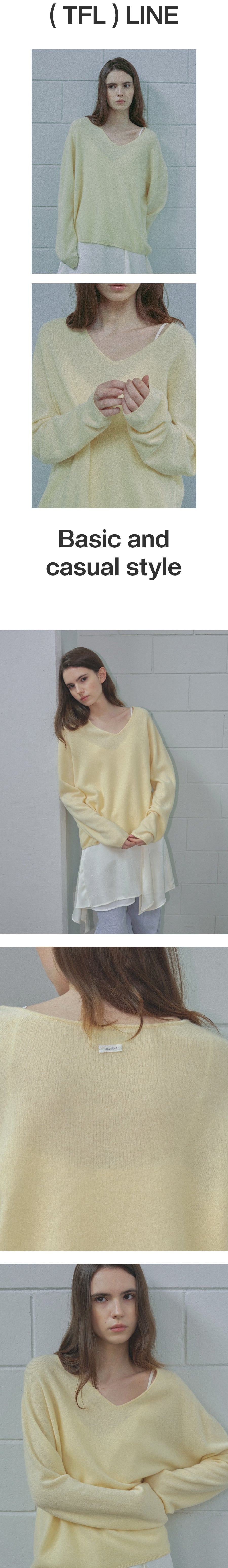 Tillidie Cashmere Blended V-Neck Wool Knit Butter