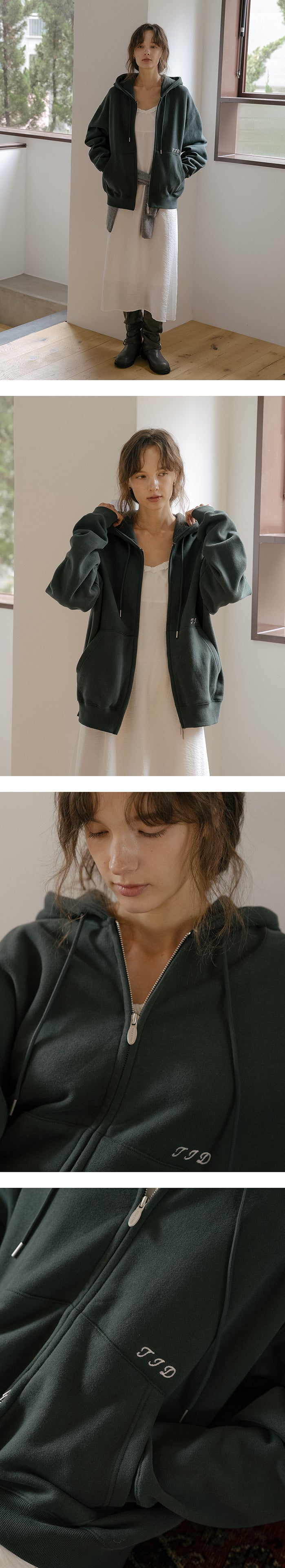 Tillidie Brushed terry oversized hoodie Deep Green