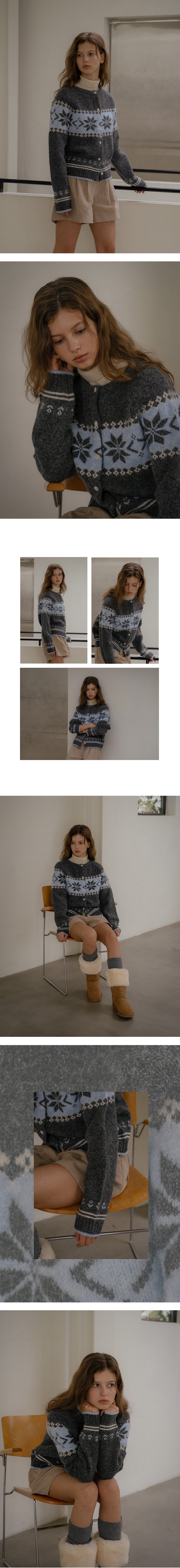 Tillidie Snowflake wool blended cardigan