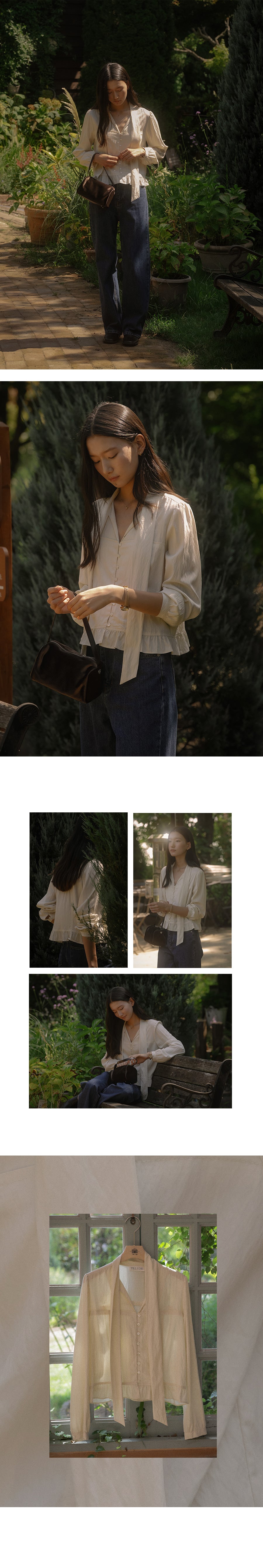 Tillidie Crinkle textured tie blouse Butter