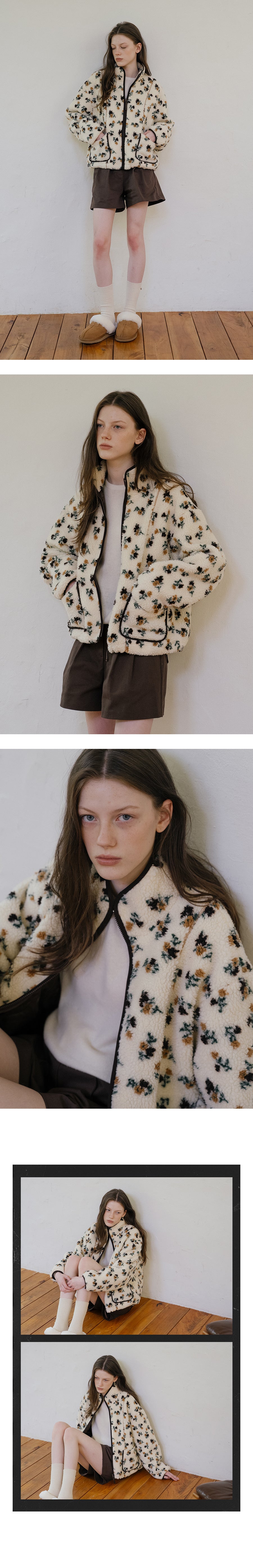 Tillidie Flower fleece jumper Beige
