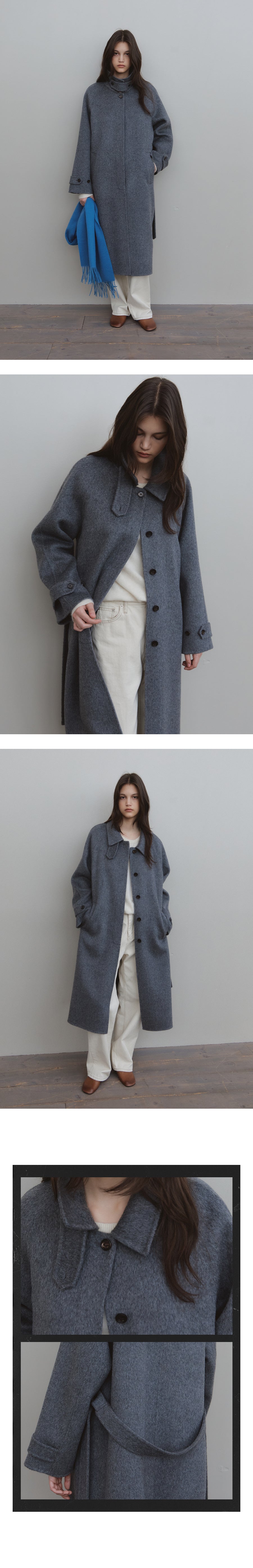 Tillidie Wool 100 Handmade Quilting Coat Charcoal