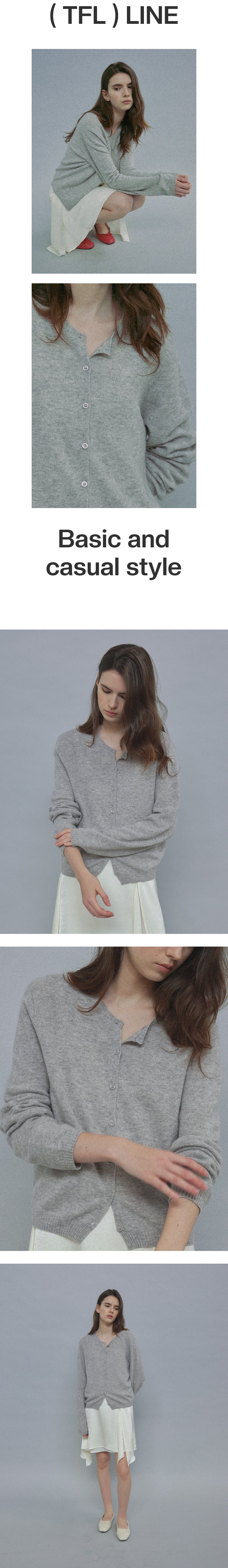 Tillidie Cashmere Blended Wool Cardigan Light gray