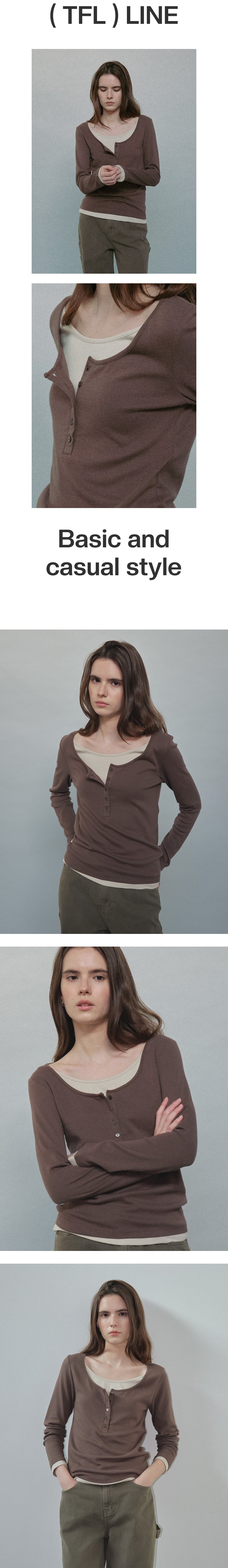 Tillidie Henry Layered Modal Tee Brown