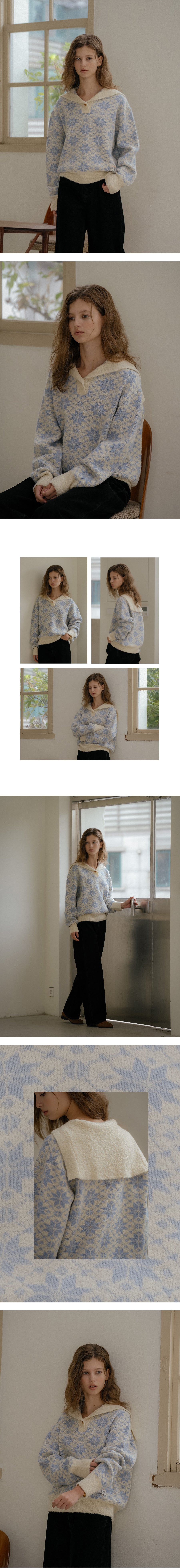 Tillidie Frozen sailor collar knit