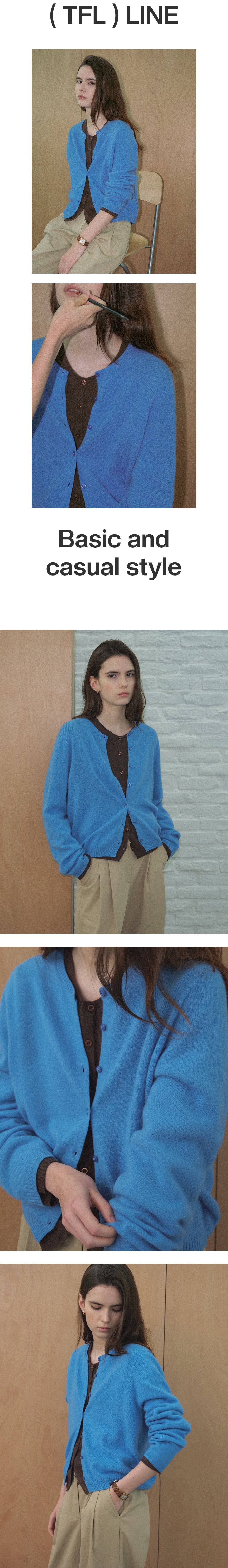 Tillidie Cashmere Blended Wool Cardigan Blue