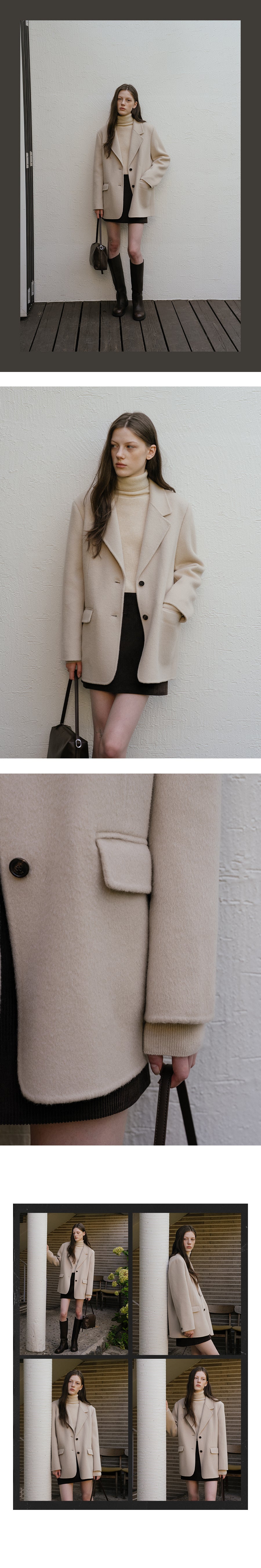 Tillidie Wool 100 handmade tailoring jacket Beige